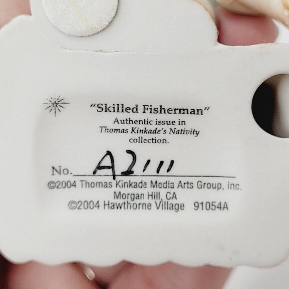 Thomas Kinkade Skilled Fisherman/Playing for the Newborn King Figurine Nativity - Picture 8 of 10